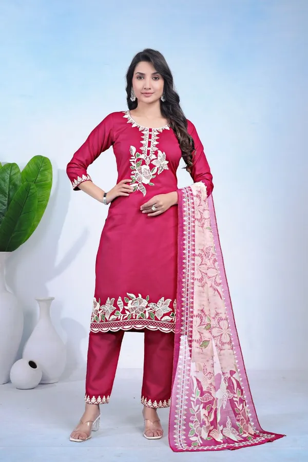 Pink_Rayon_Aari_Work_Kurta_Pant_Set_With_Dupatta_For_Women