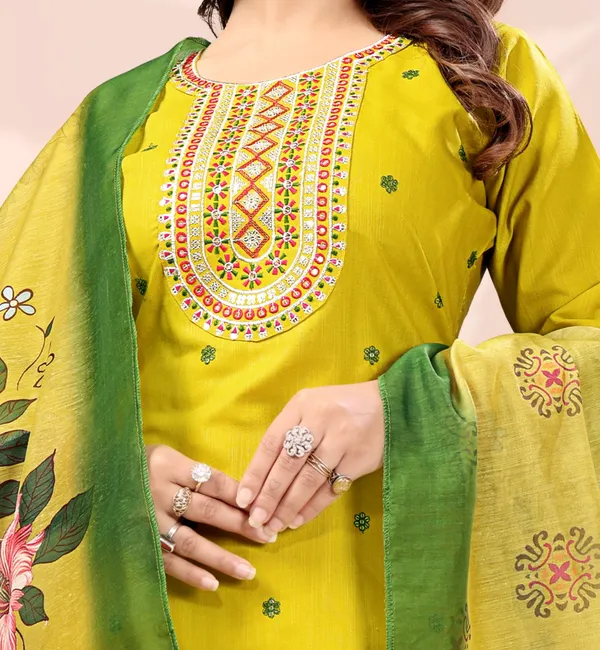 Yellow_Rayon_Embroidered_Kurta_Pant_Set_With_Digital_Dupatta_For_Women
