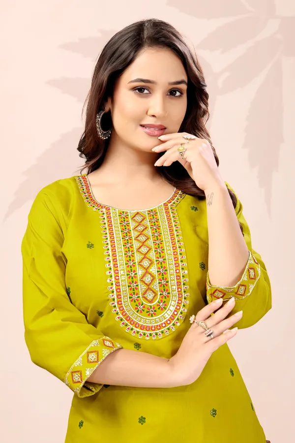 Yellow_Rayon_Embroidered_Kurta_Pant_Set_With_Digital_Dupatta_For_Women