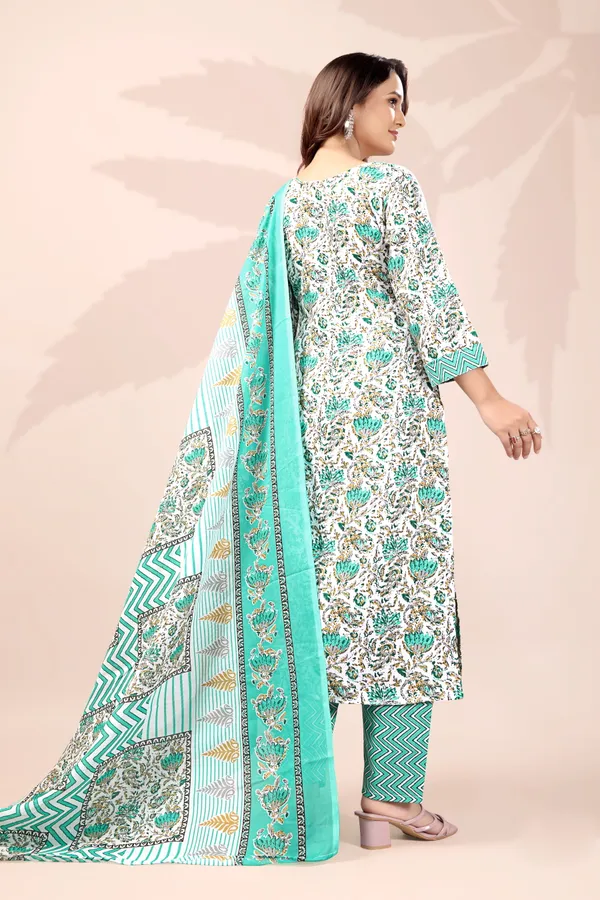 Mint_Green_Cotton_Printed_Kurta_Set_With_Soft_Silk_Dupatta