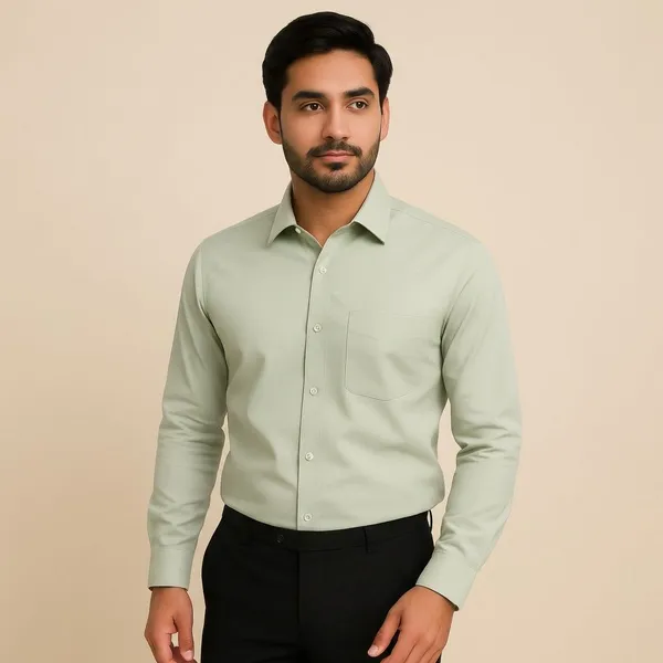 Light_Green_Cotton_Premium_Shirt_For_Men
