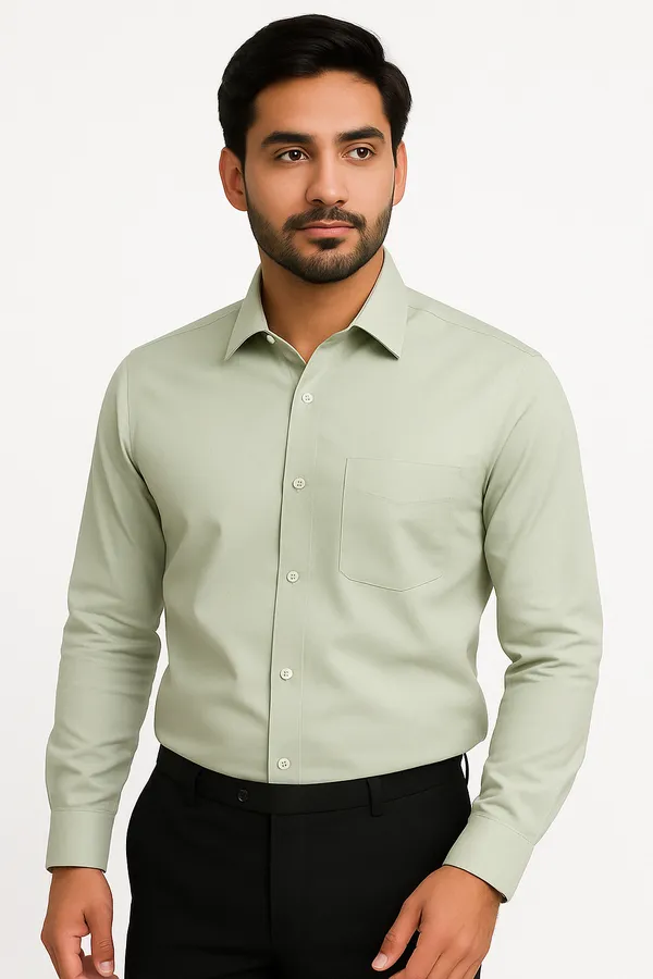 Light_Green_Cotton_Premium_Shirt_For_Men