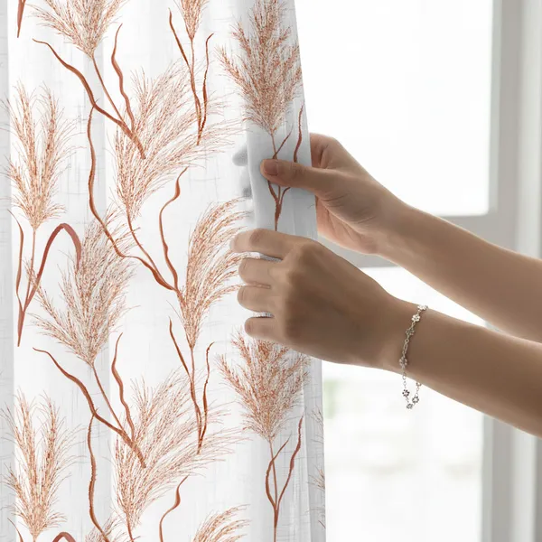 White_And_Light_Orange_Cotton_Linen_Sheer_Curtains_7_Feet_Long_With_Rod_Pocket_|_Printed_Semi-Transparent_White_Curtains_For_Home_Decor