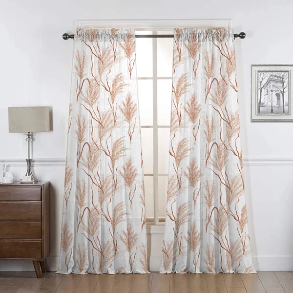 White_And_Light_Orange_Cotton_Linen_Sheer_Curtains_7_Feet_Long_With_Rod_Pocket_|_Printed_Semi-Transparent_White_Curtains_For_Home_Decor
