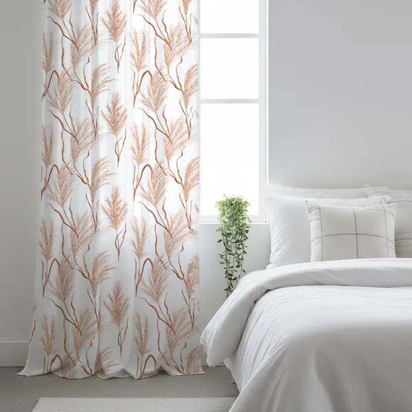 White_And_Light_Orange_Cotton_Linen_Sheer_Curtains_7_Feet_Long_With_Rod_Pocket_|_Printed_Semi-Transparent_White_Curtains_For_Home_Decor