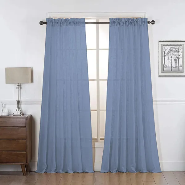 Light_Blue_Poly_Linen_Textured_Sheer_Curtains_7_Feet_Long_With_Rod_Pocket_|_Semi-Transparent_Curtains_For_Home_Decor