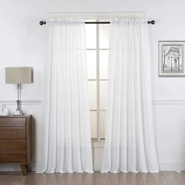 White_Poly_Linen_Textured_Sheer_Curtains_7_Feet_Long_With_Rod_Pocket_|_Semi-Transparent_Curtains_For_Home_Decor