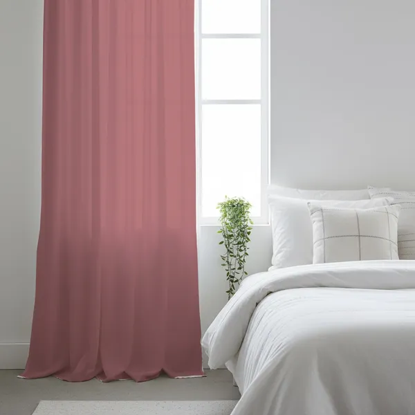 Pink_Poly_Linen_Textured_Sheer_Curtains_7_Feet_Long_With_Rod_Pocket_|_Semi-Transparent_Curtains_For_Home_Decor