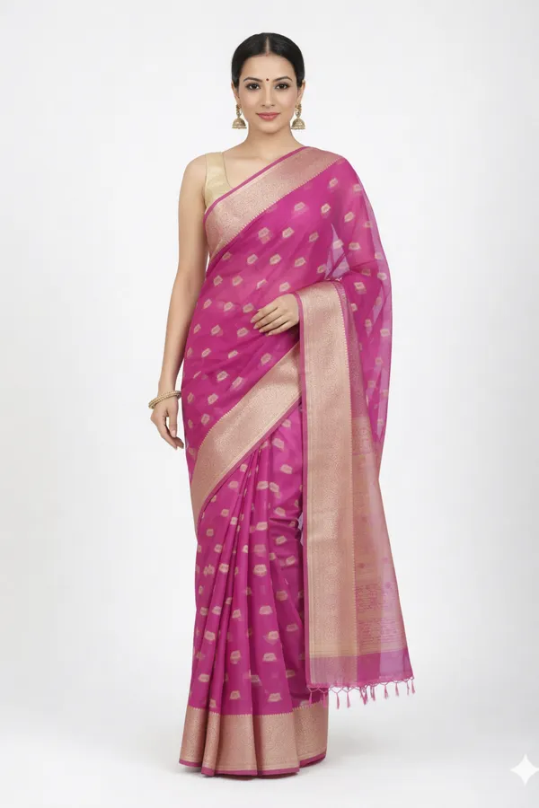 Pink_banarsi_silk_Premium_Saree_For_Women