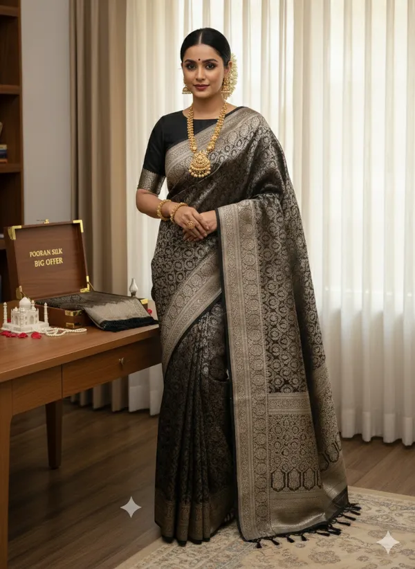 Black_banarsi_silk_Premium_Saree_For_Women