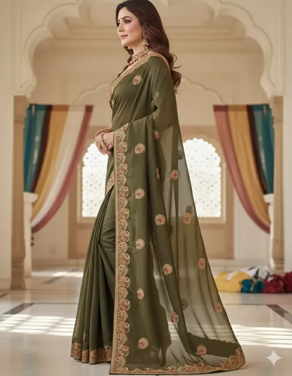 Green_banarsi_silk_Premium_Saree_For_Women