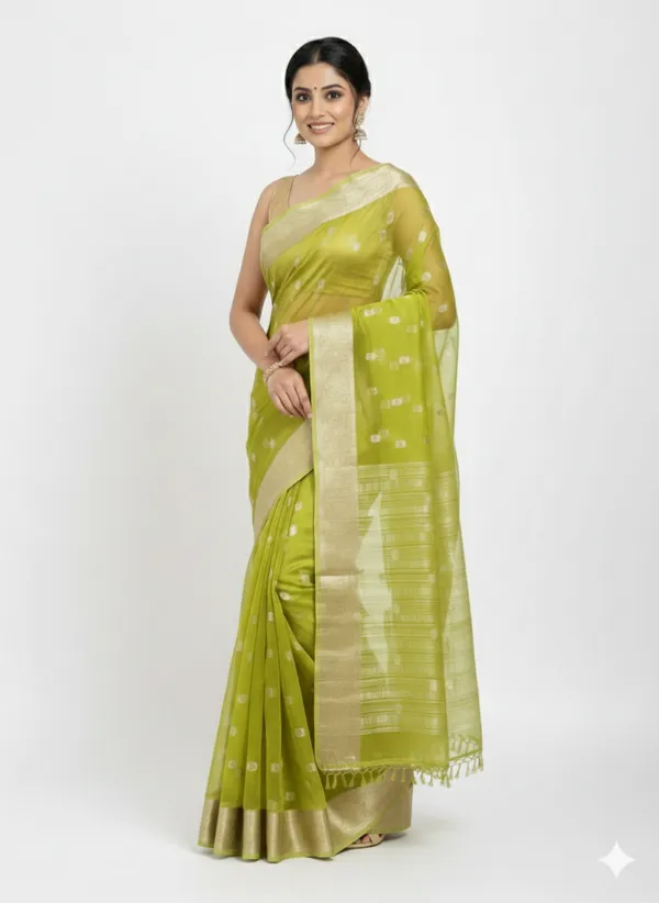 Parrot_Green_Silk_Premium_Saree_For_Women