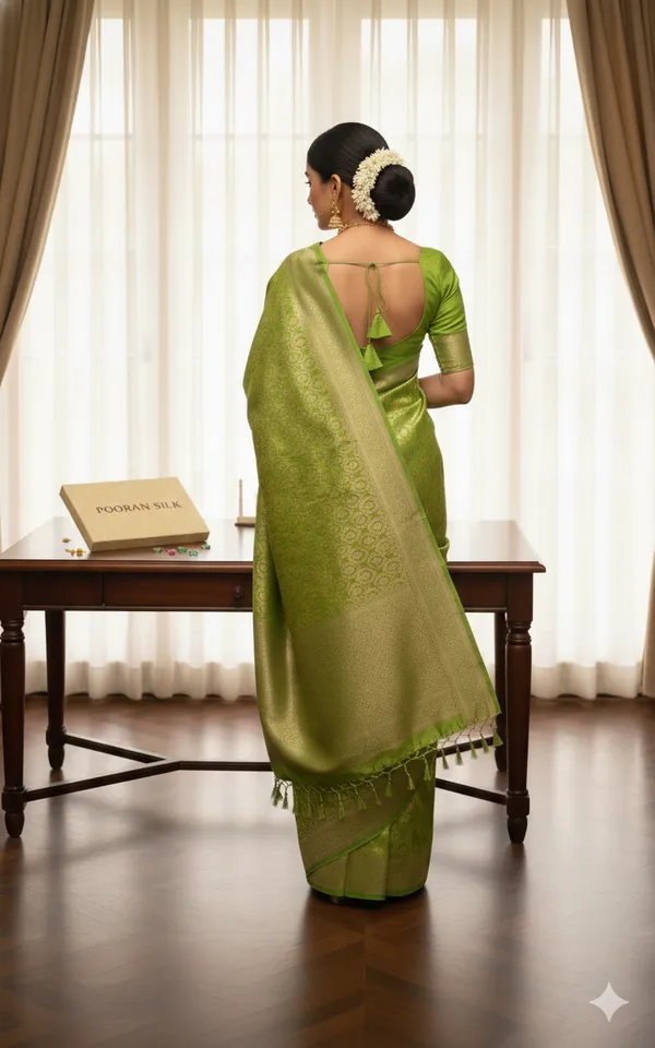 Green_banarsi_silk_Premium_Saree_For_Women