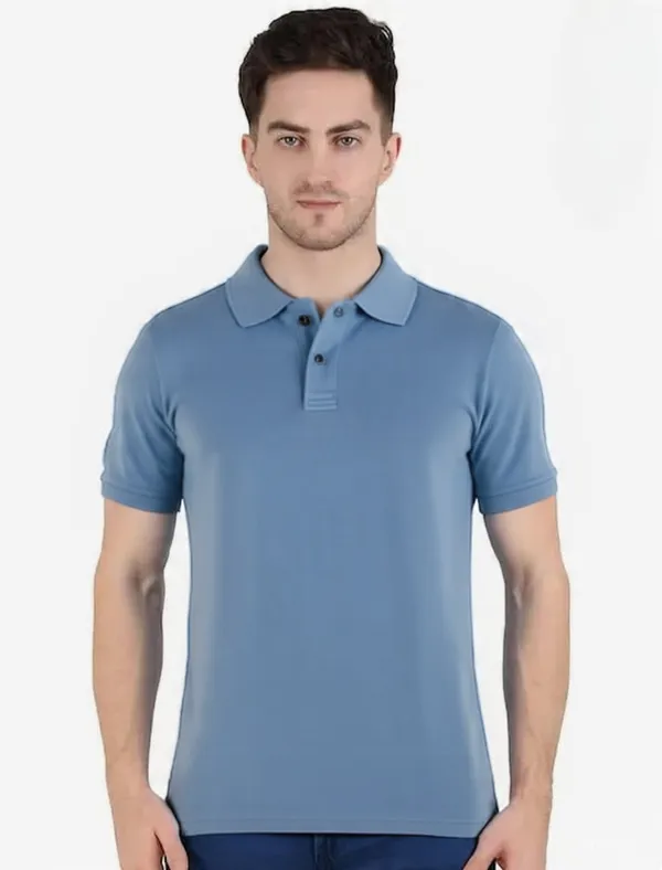 Sky_Men's_Collar_Half_T-Shirt