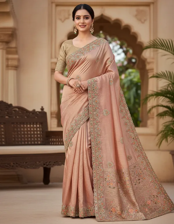 Peach_Georgette_Premium_Fancy_Saree_For_Women