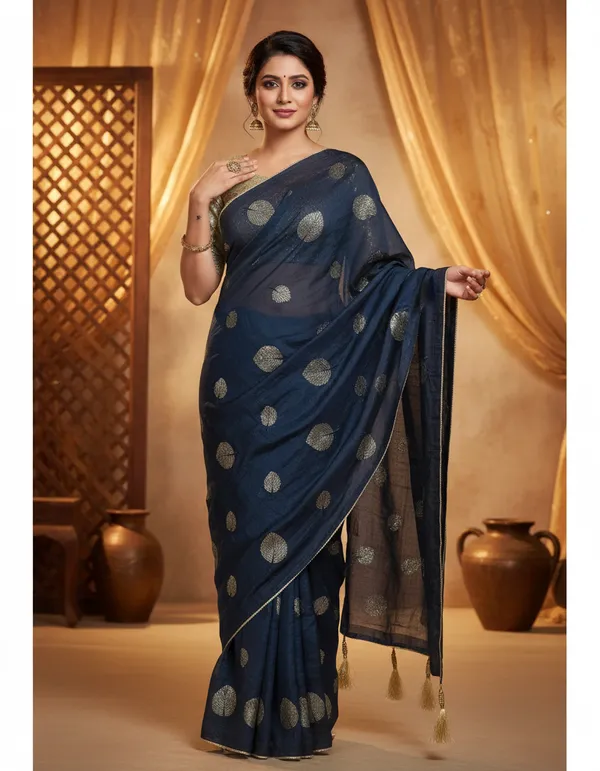 Blue_Satin_Premium_Fancy_Saree_For_Women