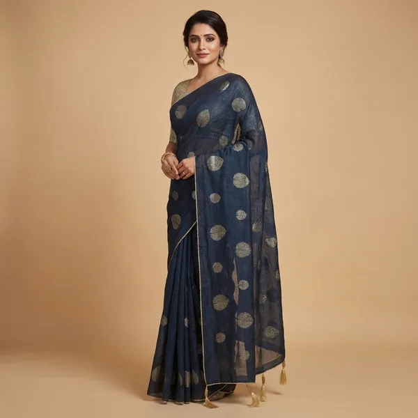 Blue_Satin_Premium_Fancy_Saree_For_Women