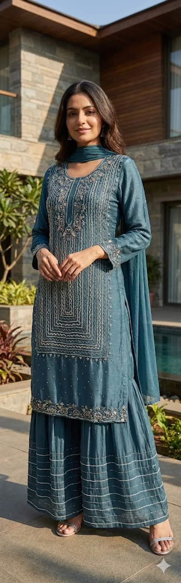 Blue_Solid_Chinon_Sharara_For_Women