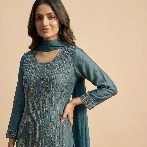 Blue_Solid_Chinon_Sharara_For_Women