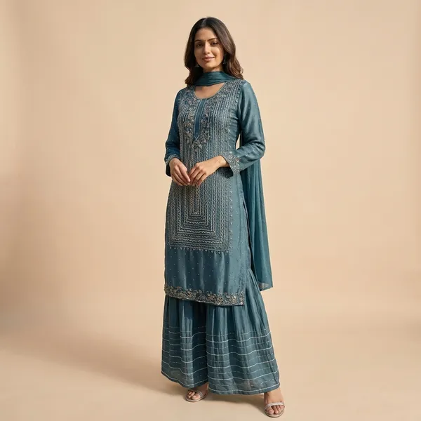 Blue_Solid_Chinon_Sharara_For_Women