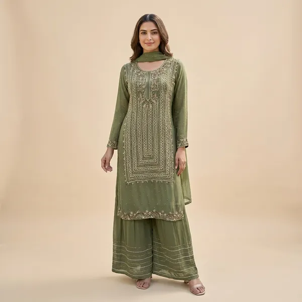 Green_Solid_Chinon_Sharara_For_Women