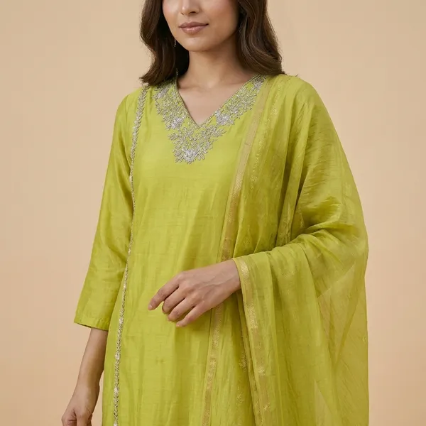 Green_Solid_Roman_Silk_A_Line_Suit_Set_For_Women
