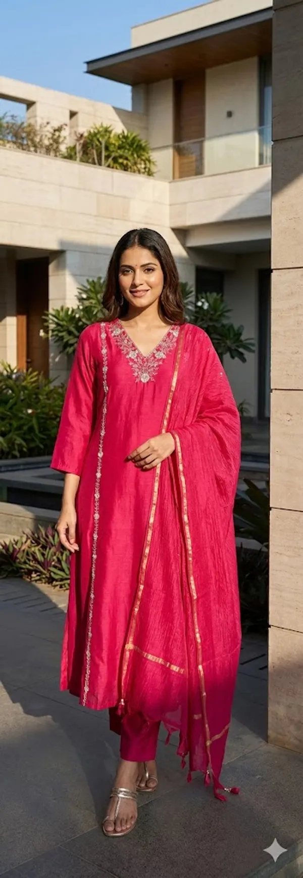 Rani_Solid_Roman_Silk_A_Line_Suit_Set_For_Women