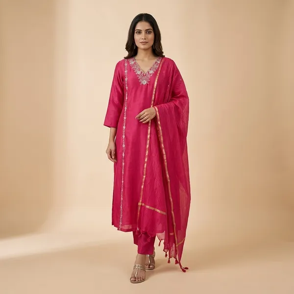 Rani_Solid_Roman_Silk_A_Line_Suit_Set_For_Women