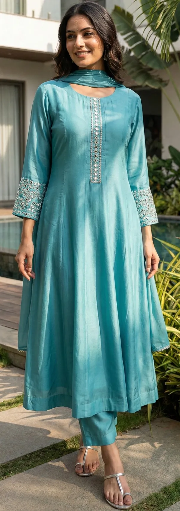 Blue_Solid_Chinon_Anarkali_For_Women