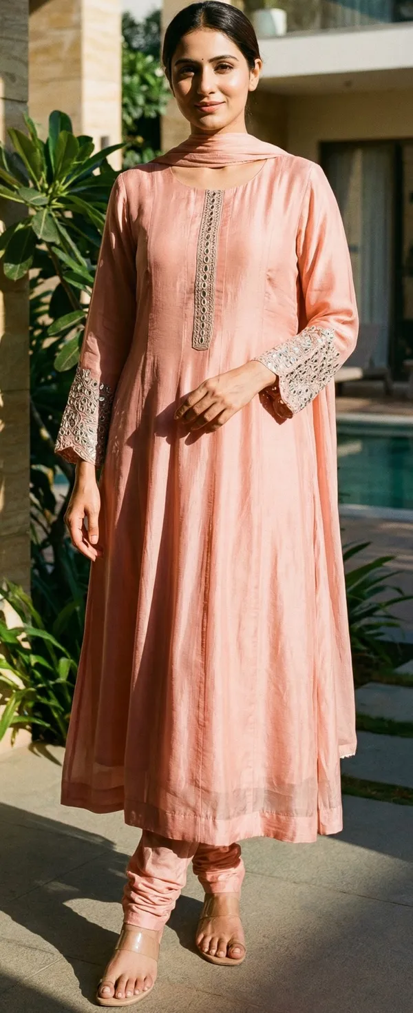 Peach_Solid_Chinon_Anarkali_For_Women