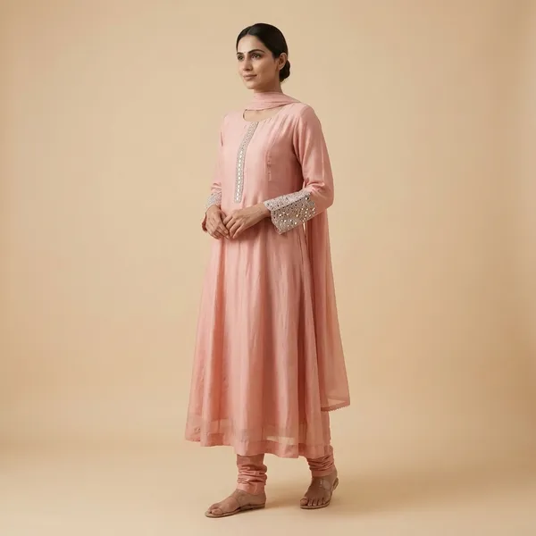 Peach_Solid_Chinon_Anarkali_For_Women