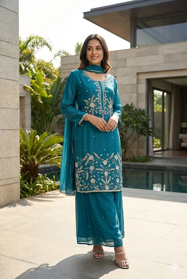 Blue_Solid_Chinon_Sharara_For_Women