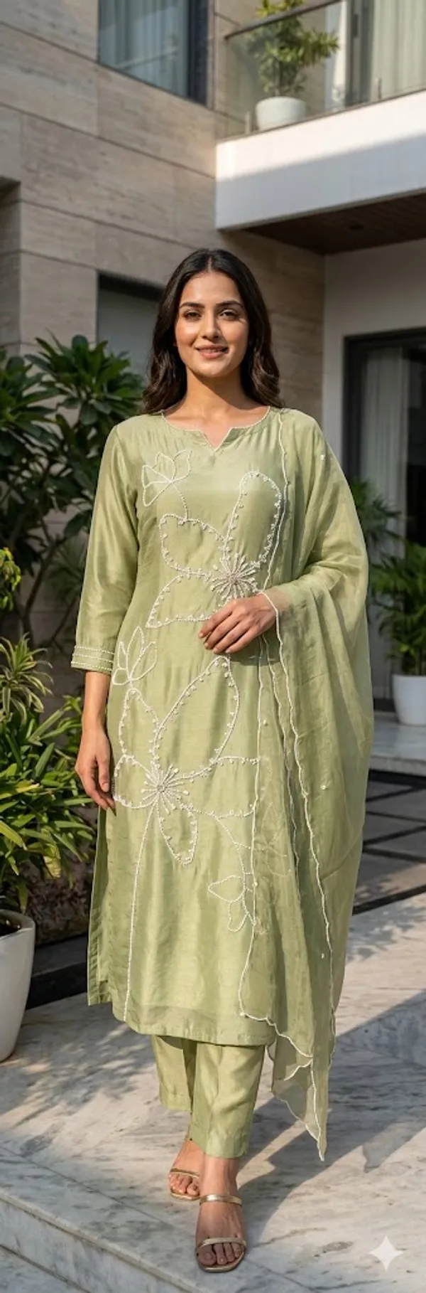 Green_Solid_Dola_3_Pc_Set_For_Women