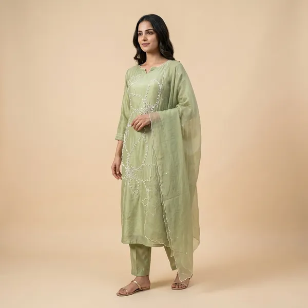 Green_Solid_Dola_3_Pc_Set_For_Women
