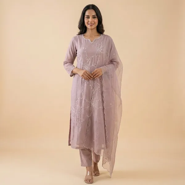 Lavender_Solid_Dola_3_Pc_Set_For_Women