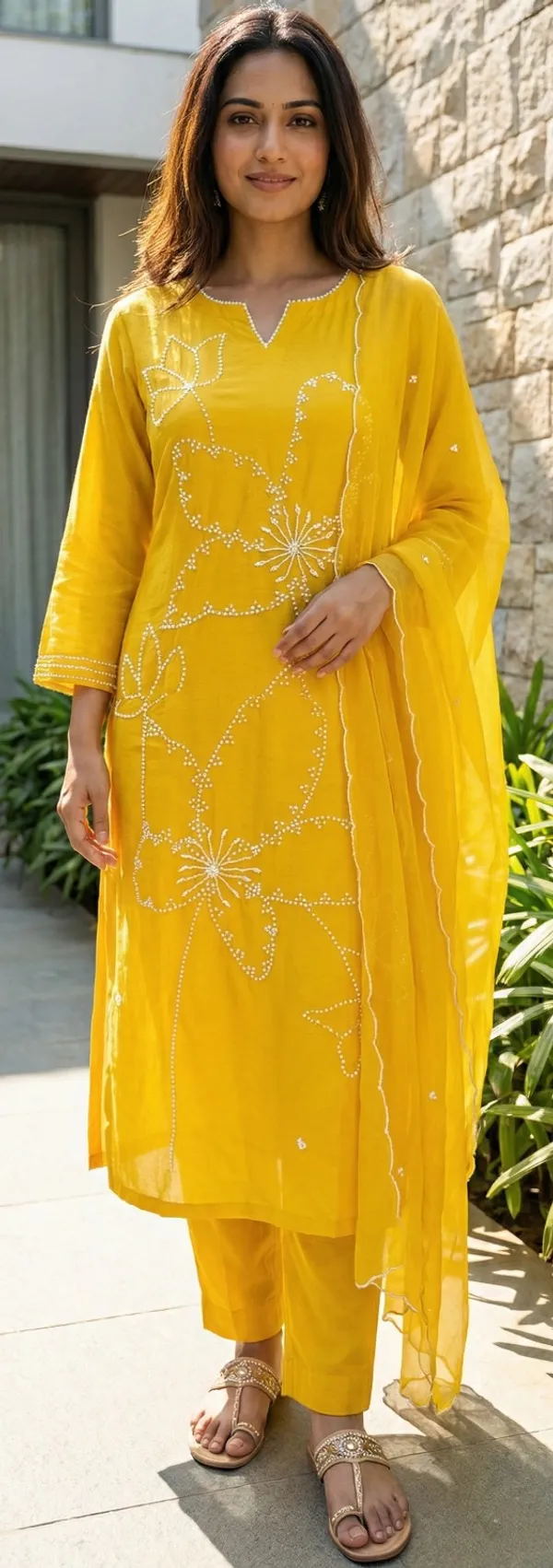 Yellow_Solid_Dola_3_Pc_Set_For_Women