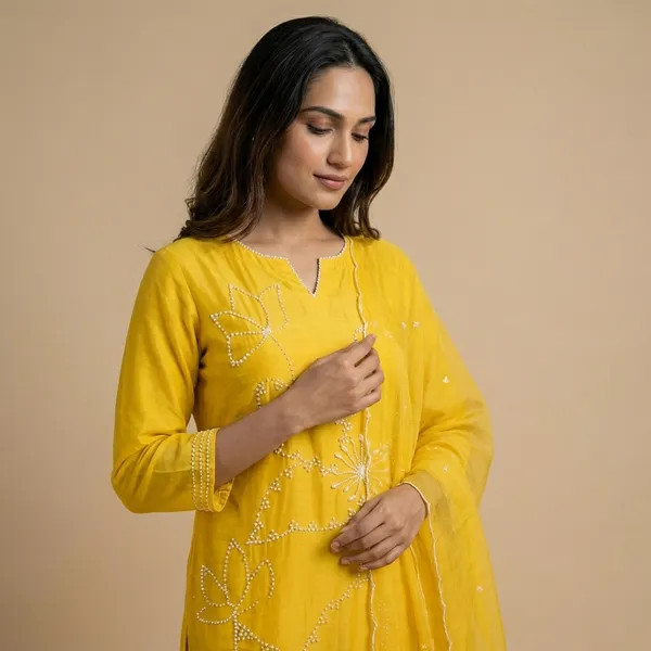 Yellow_Solid_Dola_3_Pc_Set_For_Women