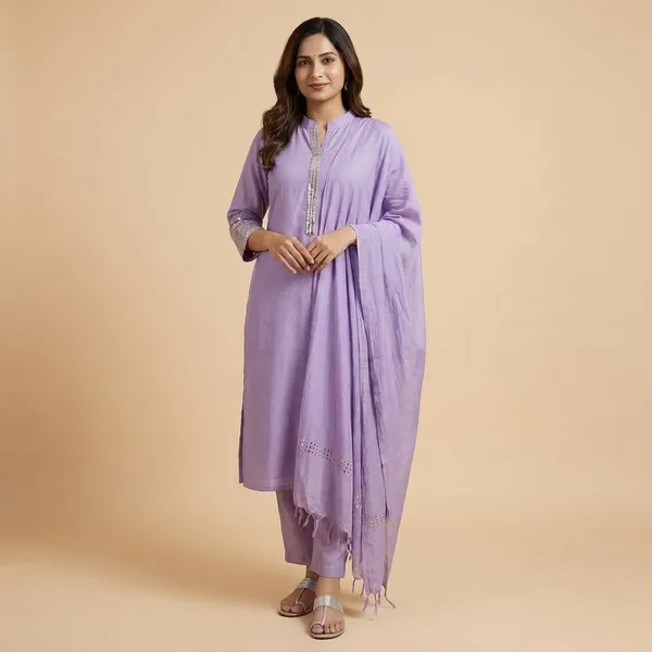 Lavender_Solid_Mul_Chanderi_3_Pc_Set_For_Women