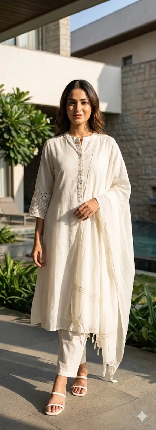 Off_White_Solid_Mul_Chanderi_3_Pc_Set_For_Women