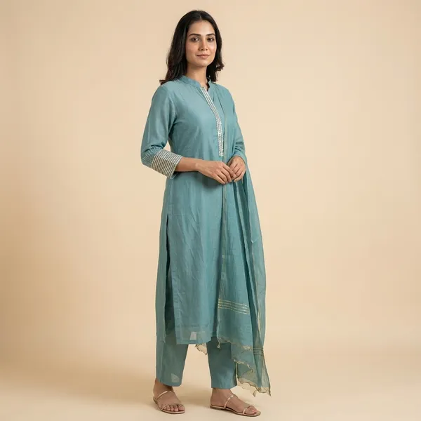 Sky_Blue_Solid_Mul_Chanderi_3_Pc_Set_For_Women