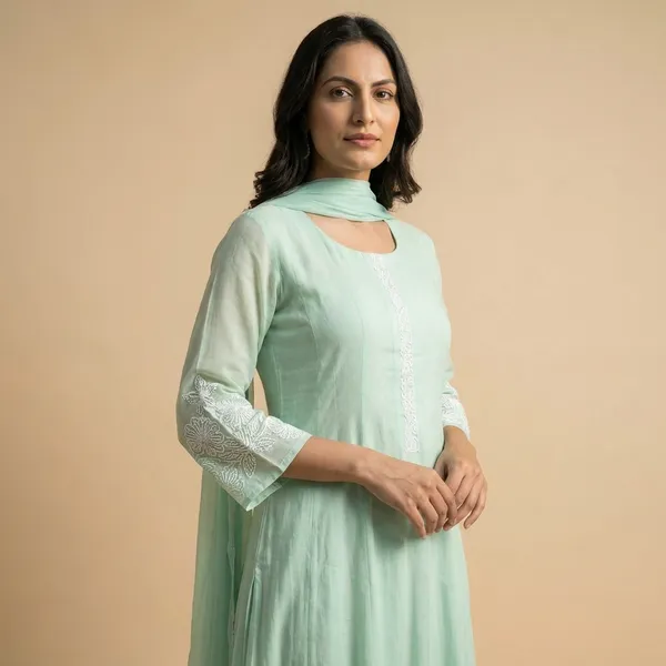 Sea_Green_Solid_Tissue_Anarkali_For_Women