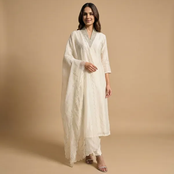 Cream_Solid_Dola_3_Pc_Set_For_Women