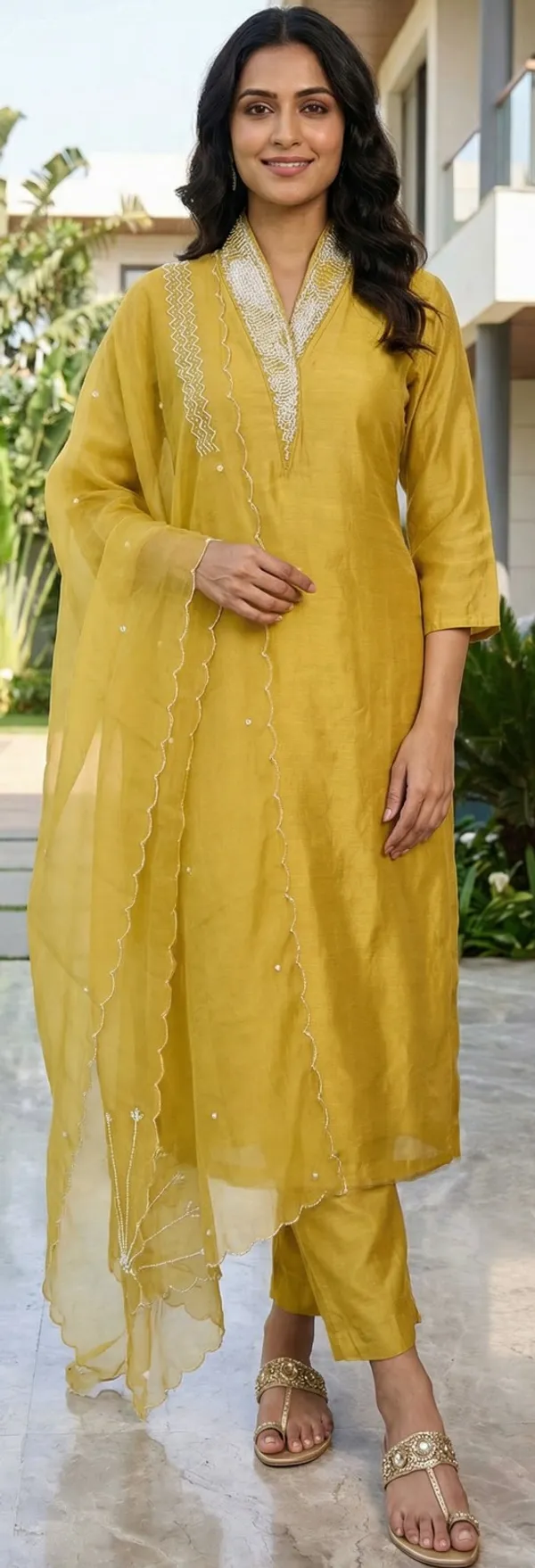 Yellow_Solid_Dola_3_Pc_Set_For_Women