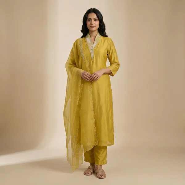 Yellow_Solid_Dola_3_Pc_Set_For_Women