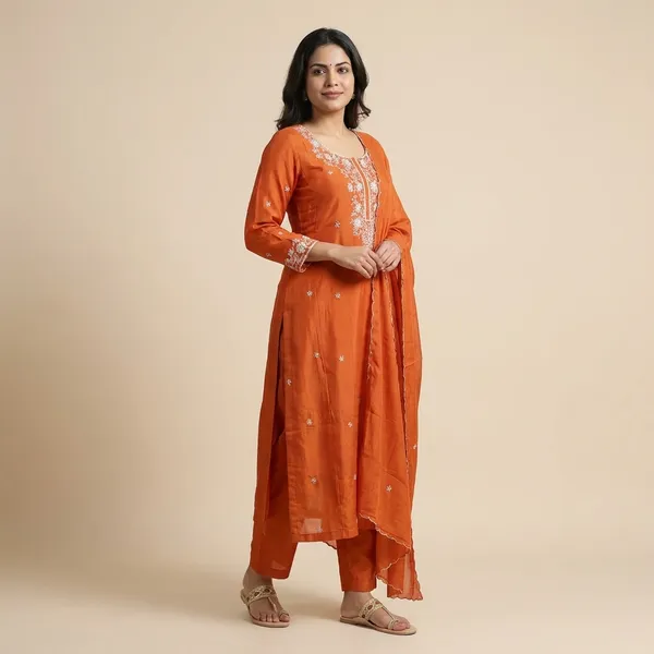 Orange_Solid_Chinon_Anarkali_For_Women