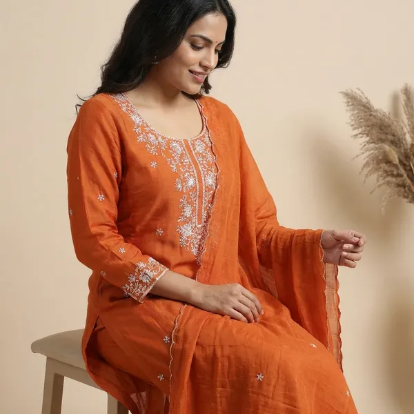 Orange_Solid_Chinon_Anarkali_For_Women