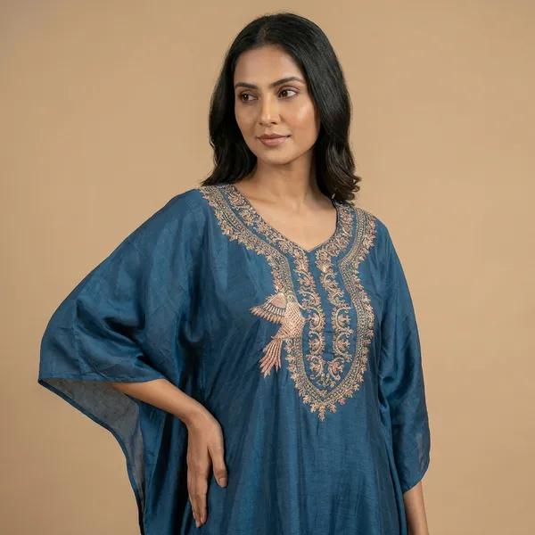 Blue_Solid_Dola_Kaftaan_For_Women