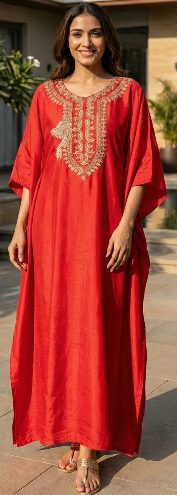 Red_Solid_Dola_Kaftaan_For_Women