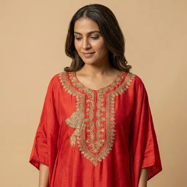 Red_Solid_Dola_Kaftaan_For_Women