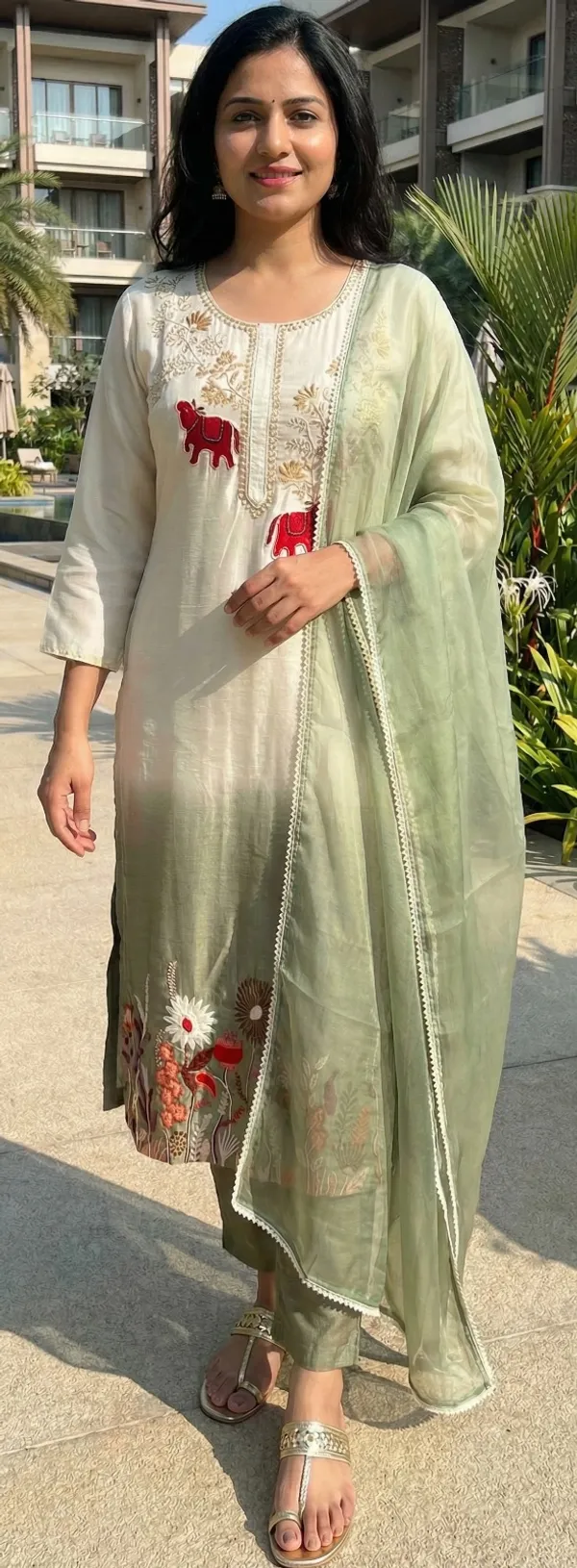 Green_Solid_Dola_3_Pc_Set_For_Women